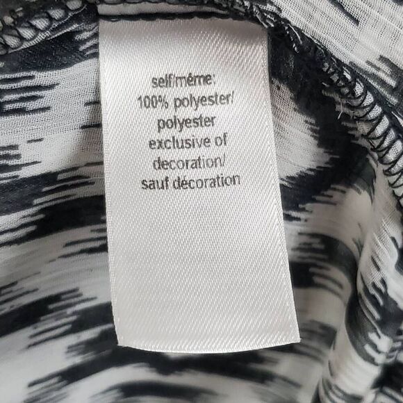 Maurices L/XL Black White Aztec Print Kimono Cardigan Beaded Trim Sheer Lightwei - Picture 6 of 9